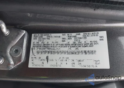 2013 Ford Escape S from USA, damaged, VIN 1FMCU0F70DUA83784